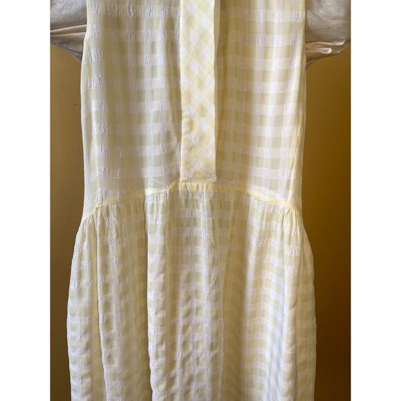 Sandro Paris Yellow Gingham Collar Sleeveless Mini Summer Dress Size 1 Small - Picture 5 of 10